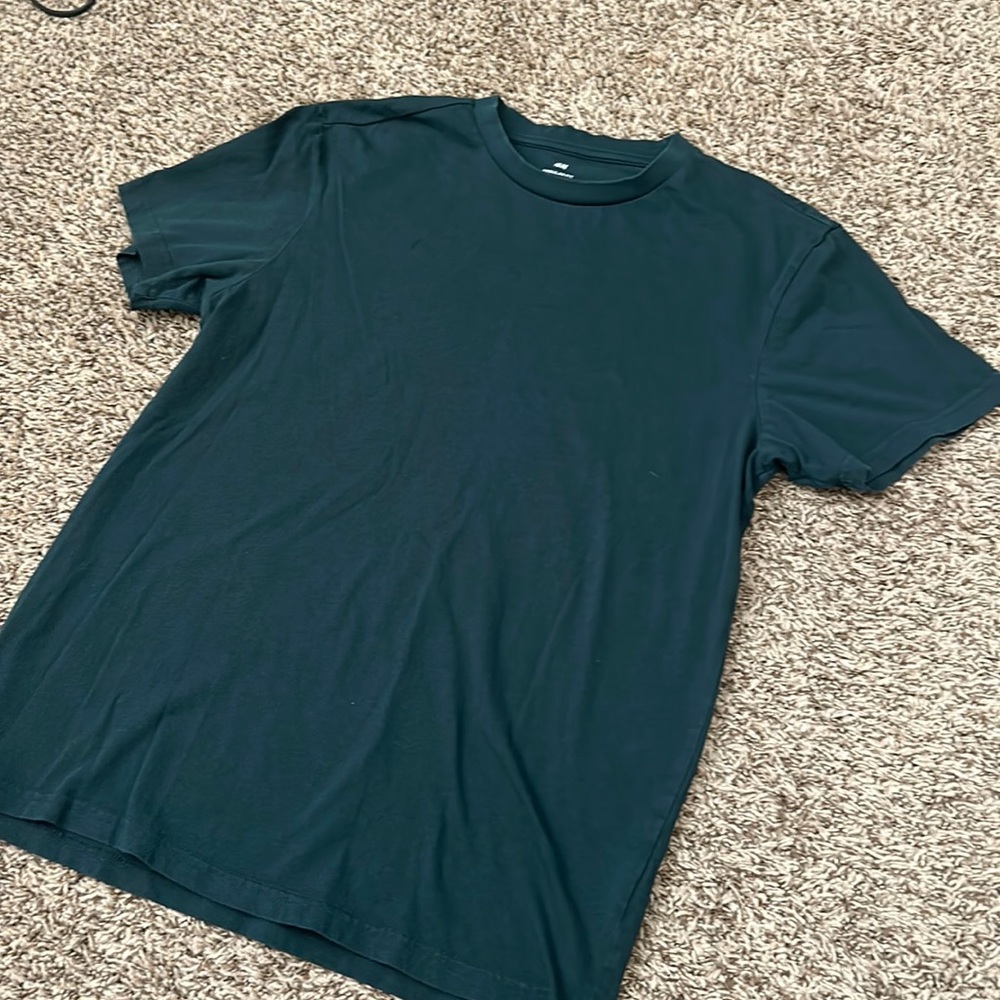 H&M Men basic tee - S green